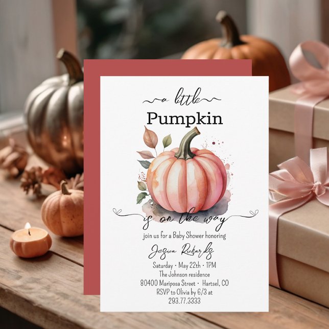A Little Pumpkin Pink Baby Shower Invitation (Créateur téléchargé)