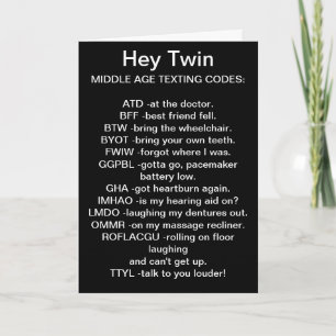 À MA CARTE D'ANNIVERSAIRE TEXTE D'ÂGE MOYEN *SIS*