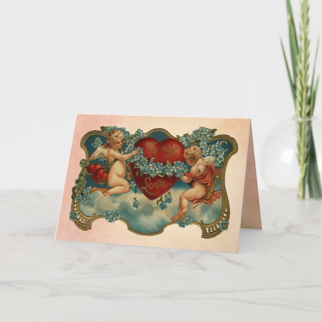 À ma carte vintage de Saint-Valentin d'amour (Devant)