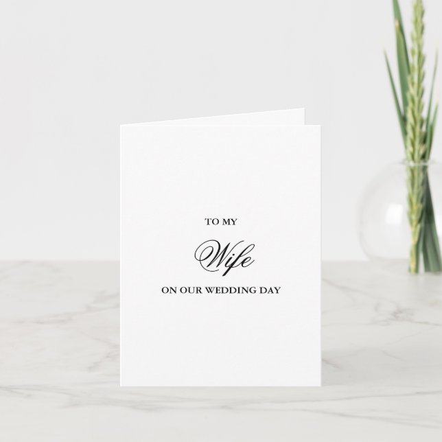À ma femme, Cartes du jour du mariage (Devant)