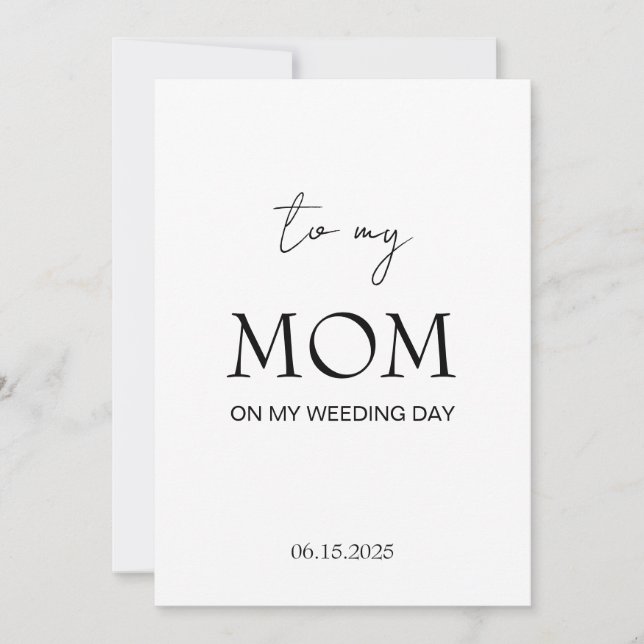À ma Maman pour ma Carte du Jour de Mariage, Voitu (Devant)