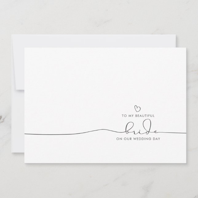 À Ma Mariée Le Jour De Mariage Mignonne Message (Devant)