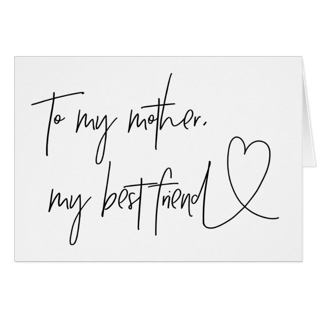 À ma mère mon meilleur coeur de carte de mariage (Devant horizontal)