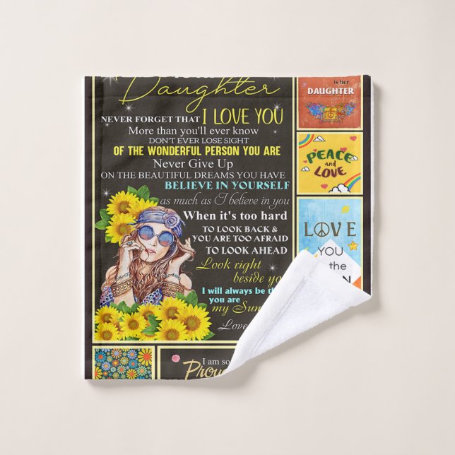 À ma petite-fille Sunflower Idée cadeau d'annivers (Gant de toilette)