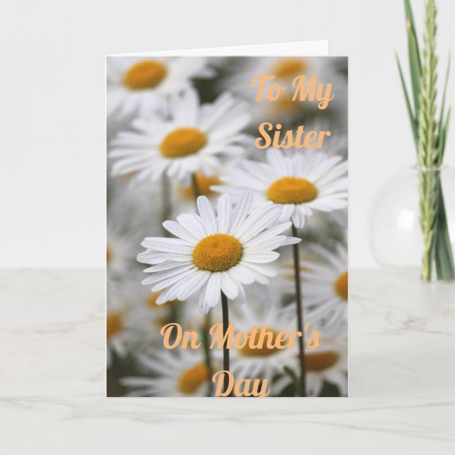 À ma soeur le jour des mères Carte de voeux pliée (Devant)