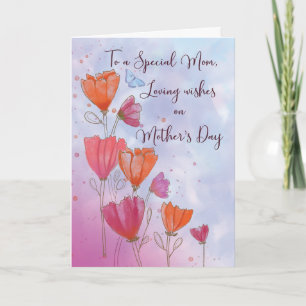 À maman Fête des mères Amour avec carte orange et
