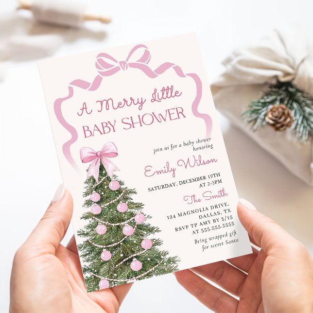 A Merry Little Christmas Baby Shower Invitation (Créateur téléchargé)