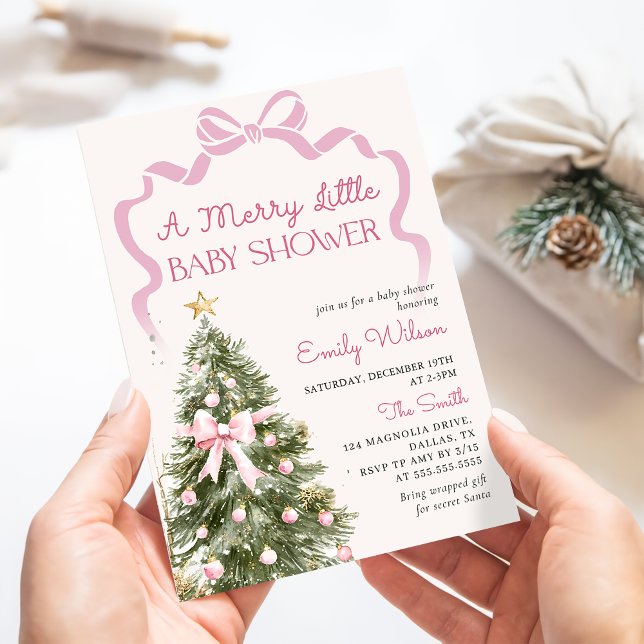 A Merry Little Christmas Baby Shower Invitation (Créateur téléchargé)