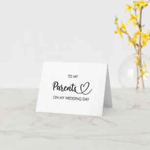 À mes parents le jour de mon mariage carte pliée