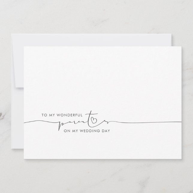 À Mes Parents Mariage Matin Message mignon (Devant)