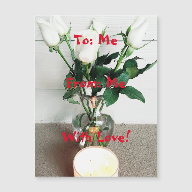 À : Moi, De : Moi, Avec Amour ! Carte magnétique (Devant)