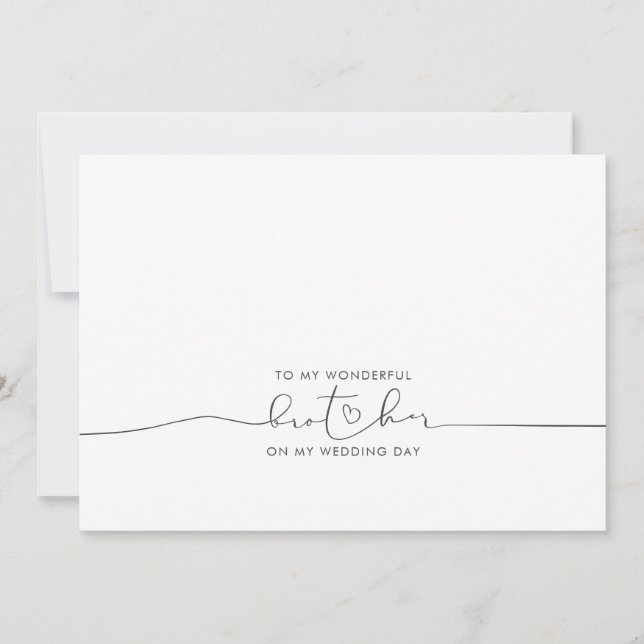 À Mon Frère Mariage Matin Message mignon (Devant)