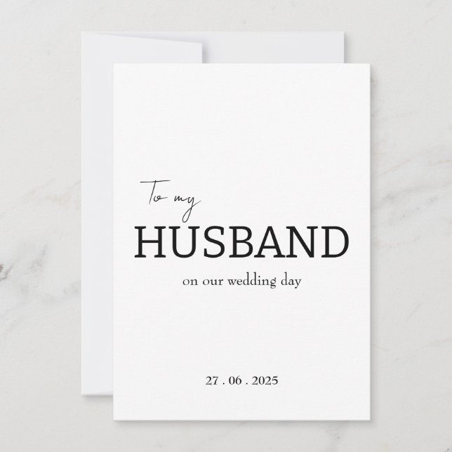 À mon mari, le jour de notre mariage, carte de rem (Devant)