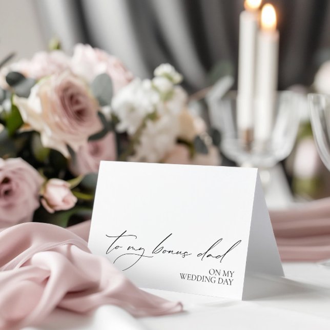 "À Mon Père Bonus Le Jour De Mon Mariage" Carte Me (o My Bonus Dad On My Wedding Day" Message Card)