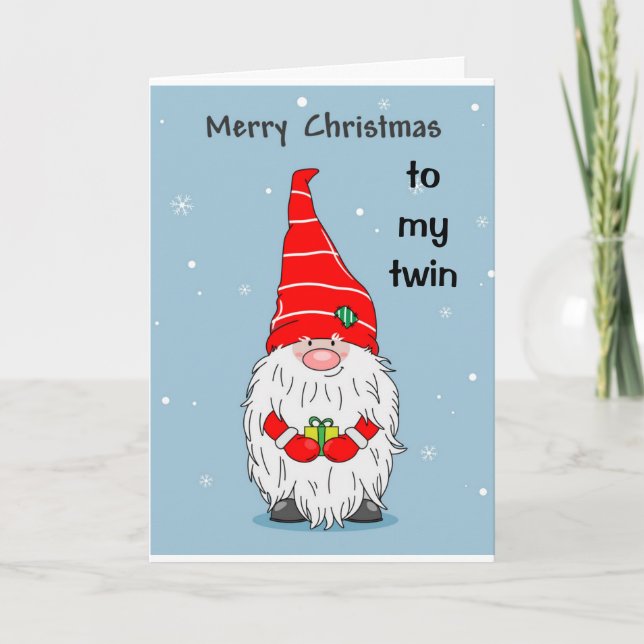 **À MON VIN À NOËL avec GNOME** CARTE DE VACANCES (Devant)