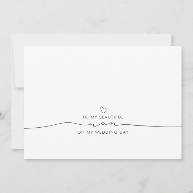 À My Beautiful Nan le jour de mon mariage (Devant)
