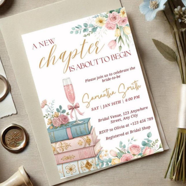 A New Chapter Bridal Shower Invitation Template (Créateur téléchargé)