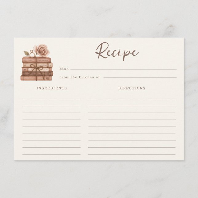 A New Chapter Bridal Shower Recipe Card (Devant)