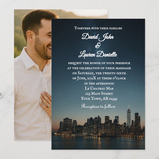 A Night Like This Photo Wedding Invitation (Devant / Derrière)