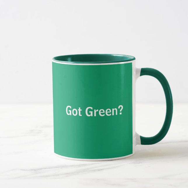 "A obtenu" la tasse de l'environnement verte (Droite)