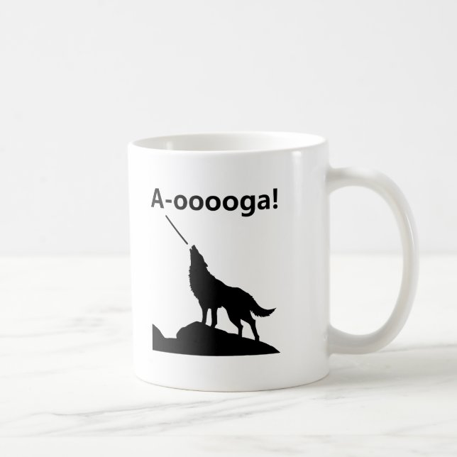 "A-OOOOOOGA !" Loup Funny Mug (Droite)
