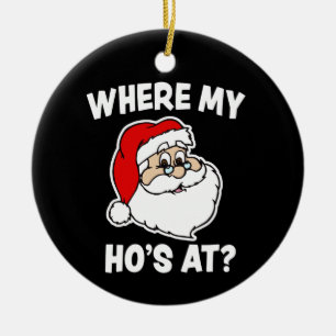 À où mon Ho ? Ornement drôle de Père Noël de