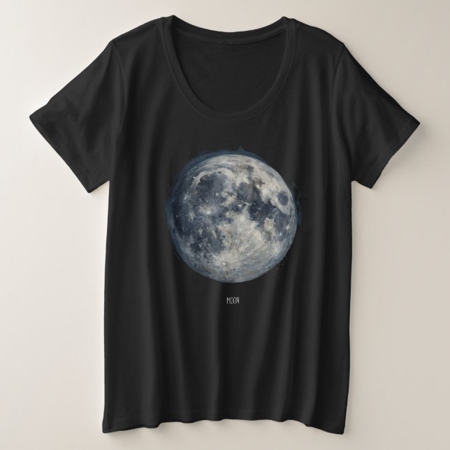 A painting of the moon in a space T-Shirt (Design devant)