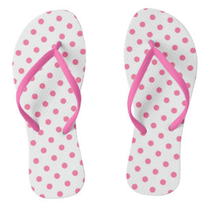 À petits pois roses chauds mignons - Tongs Flops S