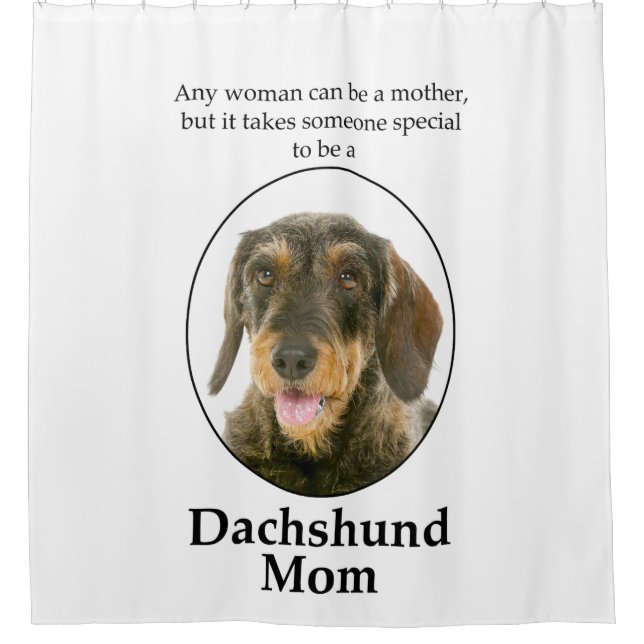 À poils durs Dachshund Maman rideau de douche (Devant)