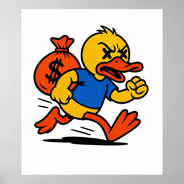 A POP ART STYLE THIEF DUCK Poster  (Devant)