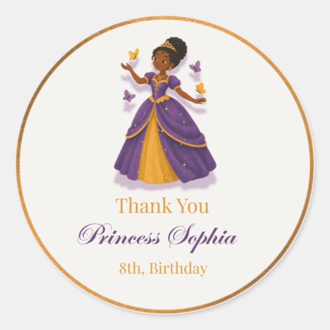 A princess Birthday Stickers  (Devant)