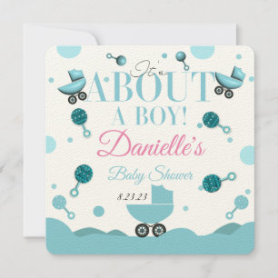 À propos d'un garçon Baby shower Invitation Invita