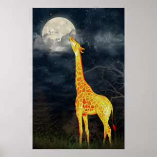 A quoi ressemble la lune ? Poster de la girafe et