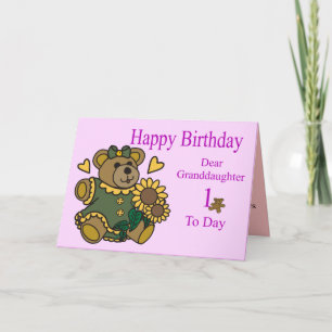 Ă?re carte d'anniversaire de petite-fille