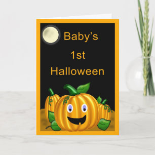 Ă?re carte de Halloween du bébé - Jack-o'-lantern