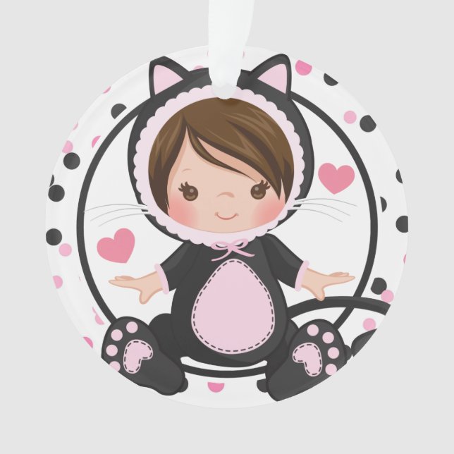 Ă?re fille personnalisée de chat de chaton de Noël (devant)