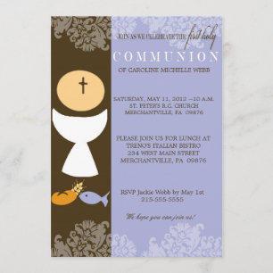 Ă?re invitation de la communion du garçon