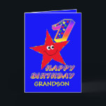 Ă?res cartes d'anniversaire d'étoile rouge pour le<br><div class="desc">La petite étoile rouge mignonne en ciel bleu portant un nombre d'anniversaire rempli par étoile apportera un sourire à un de 1 an et chatouillera leur fantaisie. Ajoutez le nom de votre petit-fils à l'avant pour personnaliser cette carte de voeux d'anniversaire. Ce sera un souvenir prisé pour leur ęr anniversaire...</div>