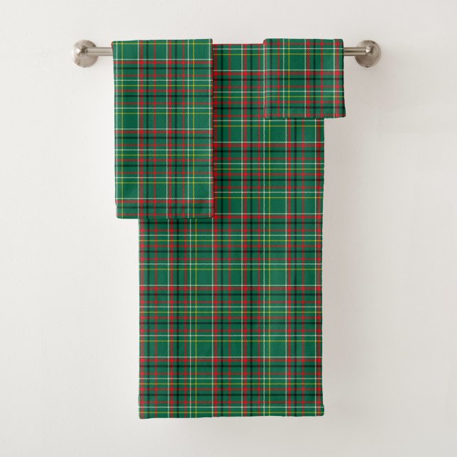 A set of three green plaid towels  (Créateur téléchargé)