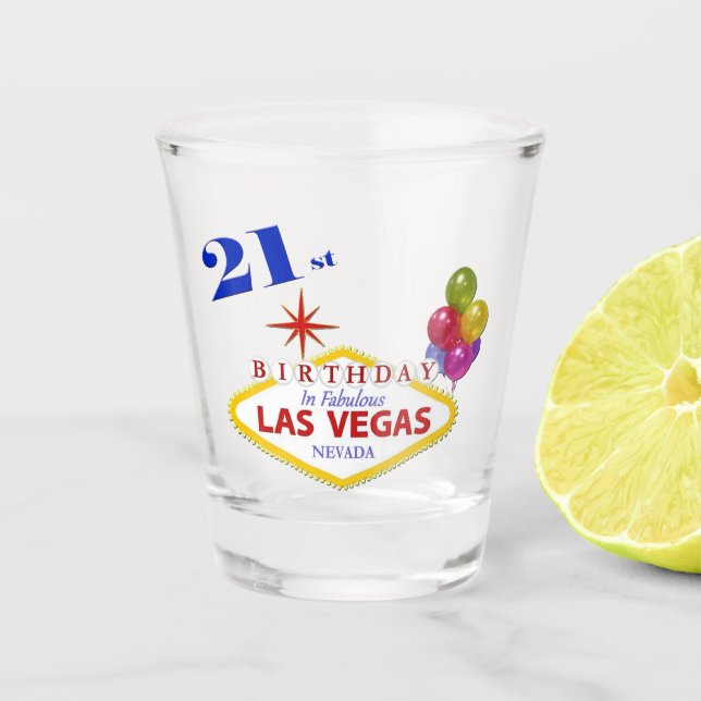 A Shot 21e anniversaire Las Vegas verre de tir (Devant)