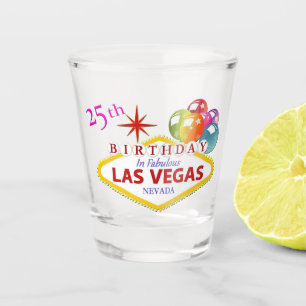A Shot 25ème Verre à liqueur de Las Vegas d'anniversaire