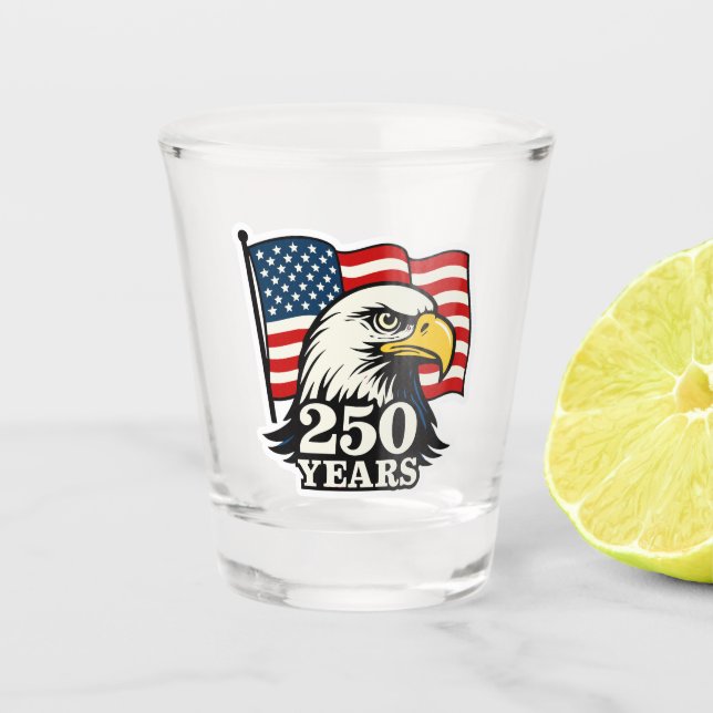 A Shot 50 ans Verre de tir patriotique - USA Eagle & Drap (Devant)