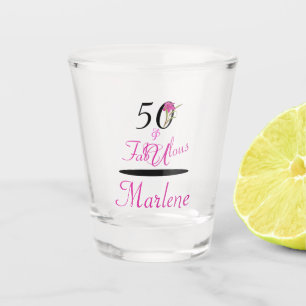 A Shot 50 personnalisées et fabuleux verre de tir d'anniv