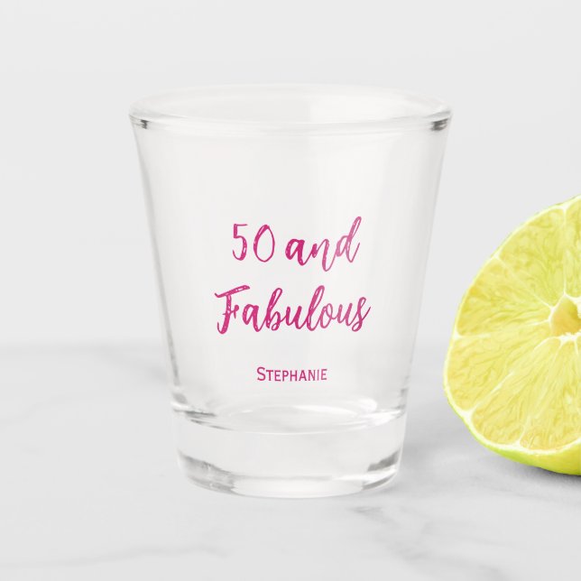A Shot 50thb fête d'anniversaire moderne verre tourné ros (Devant)
