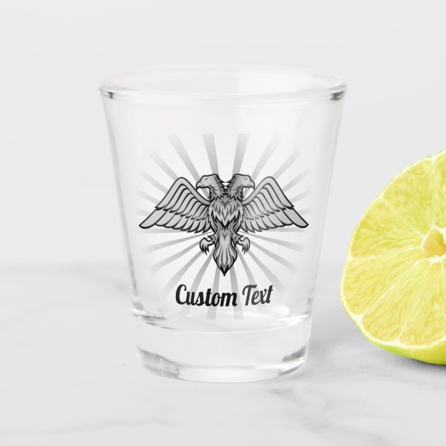A Shot Aigle gris avec deux têtes en verre (Devant)