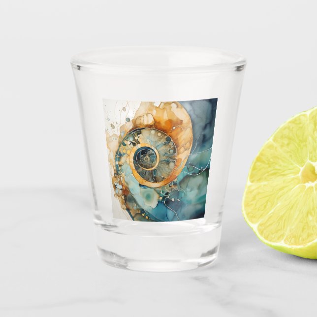 A Shot Ammonite Gem Fossile de verre (Devant)
