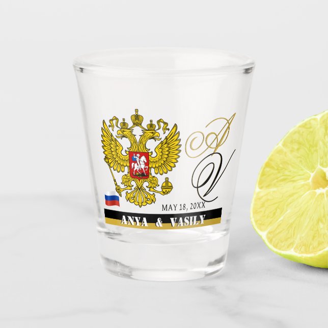 A Shot Anniversaire de la Russie, Verre Mariage, Drapeau  (Devant)