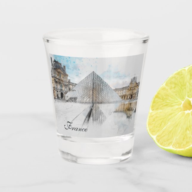 A Shot Aquarelle Louvre Paris Verre | Architecture (Devant)