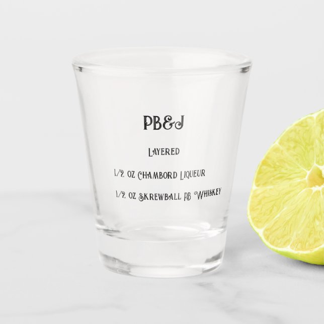 A Shot Beurre d'arachide et verre de crème glacée de gelé (Devant)