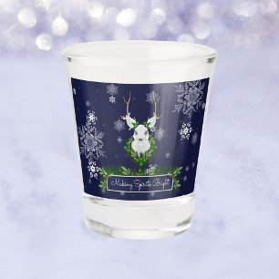 A Shot Bleu Reinder verre de Noël